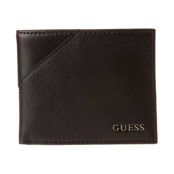 GUESS Men's Leather Slim Bifold Wallet, Black, One Size