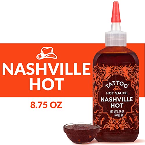 Tattoo Hot Sauce, Nashville Hot Sauce, Flavor Packed & Delicious, Medium Scoville, 8.75 Oz (Nashville Hot Sauce, 8.75 Ounce (Pack Of 1)) #TOP1