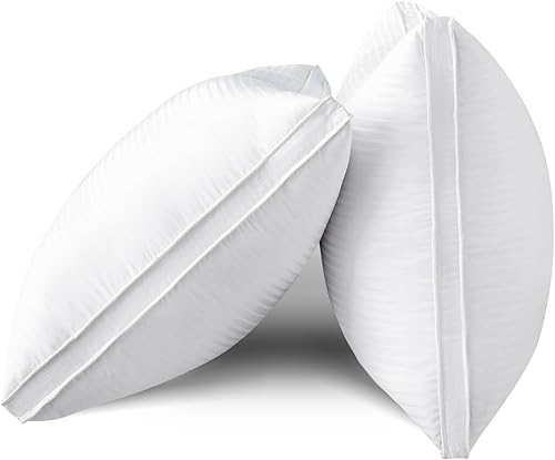 Miniatura 2 de Almohada de plumón de ganso  Almohada compartida tamaño Queen, paquete de 2 unidades, diseño de tres capas, sin plumón, adecuada para personas que