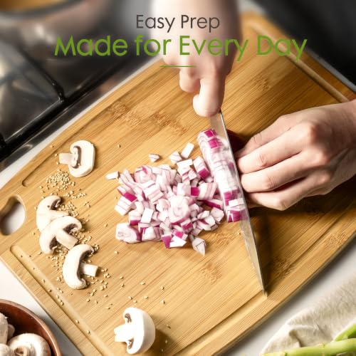 [Prime] 16"×12" Astercook Large Bamboo Cutting Board w/ Juice Groove - image 4