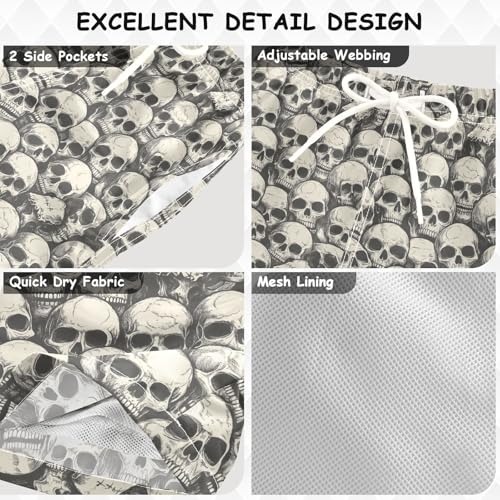 ALAZA Skeleton Sugar Skull Fantasy Boys Quick Dry Beach Board Shorts Kids Swim Trunks Bathing Suit Swimsuit3