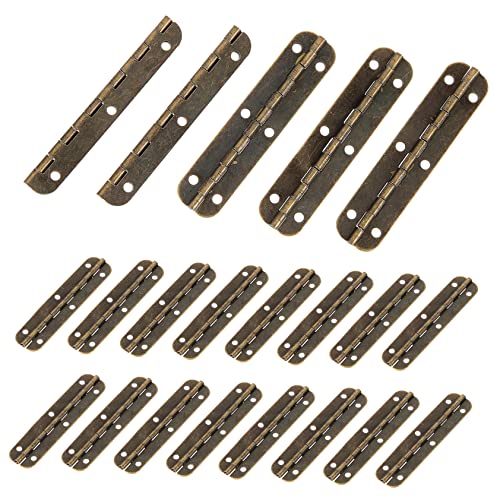 MUCKLILY Long Hinge Set Metal 180 Degree Hinge Heavy Duty for Piano Cabinet Jewelry Box Craft Easy Install
