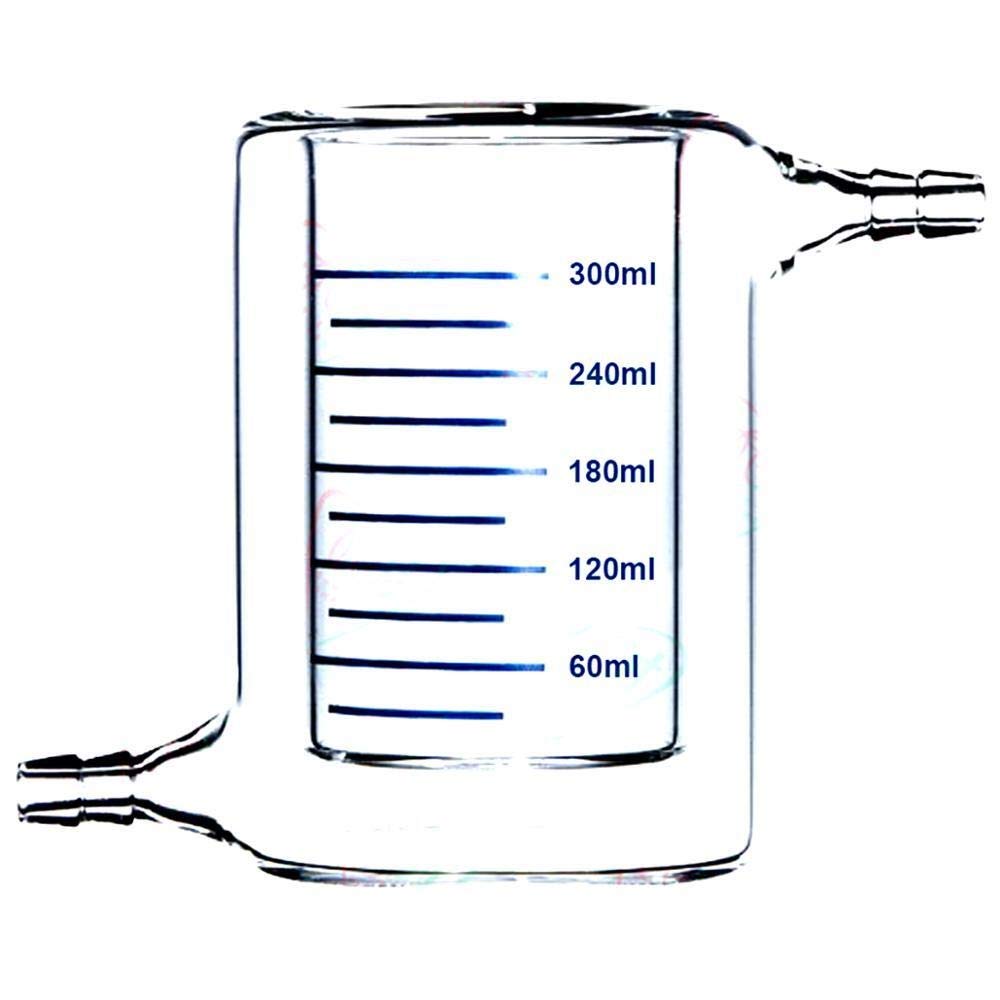 300 ml zlewka szklana w płaszczu Szkło borokrzemianowe 3.3 Kolba z płaszczem Nowe laboratoryjne szkło chemiczne (rozmiar: 300 ml) (300 ml)
