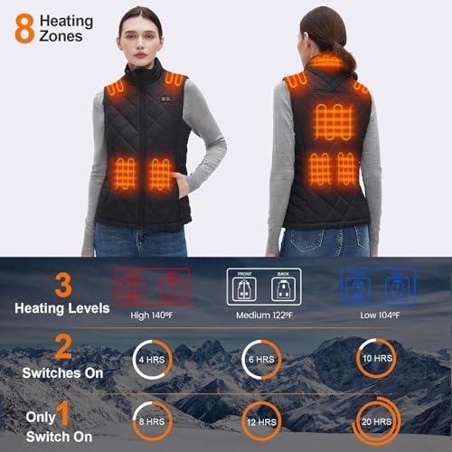 Glaais Heated Vest Women with Battery Pack 16000mAh 7.4V, Women's Warming Electric Heated Vest2