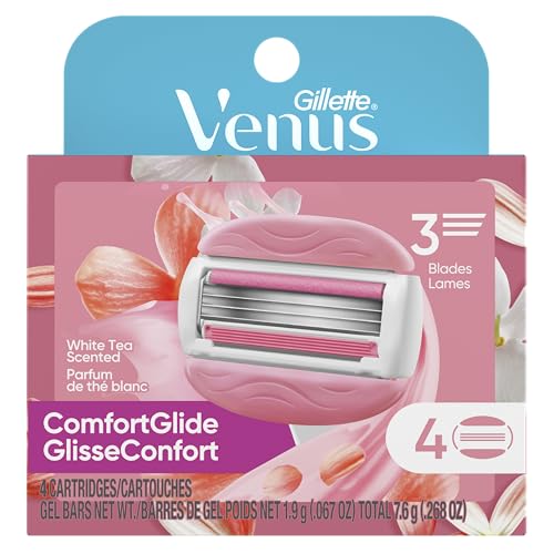 Gillette Venus ComfortGlide White Tea Women's Razor Refills, 4 Refill Cartridges, Fits Venus Reusable Razor Handles, 3-Bladed with Built-in Shave Gel Bars - image 8