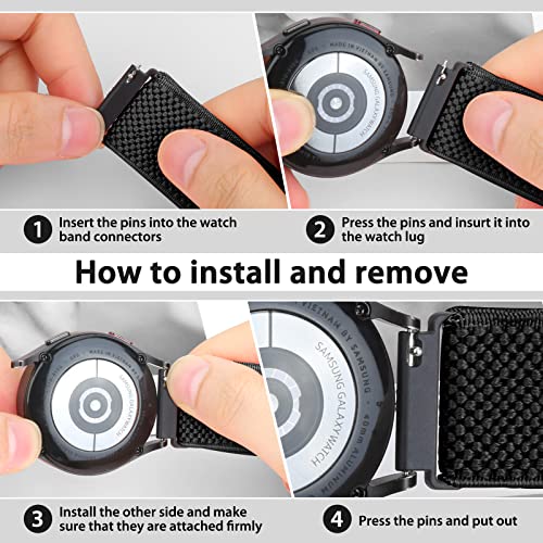 Vndapt Elastic Watch Bands 16Mm 18Mm Quick Release Replacement Wristband, Adjustable Stretchy Nylon Watch Strap Sports Band For Men Women, (18Mm, Black+Indigo+Army Green+Wine Red+Orange) #TOP2