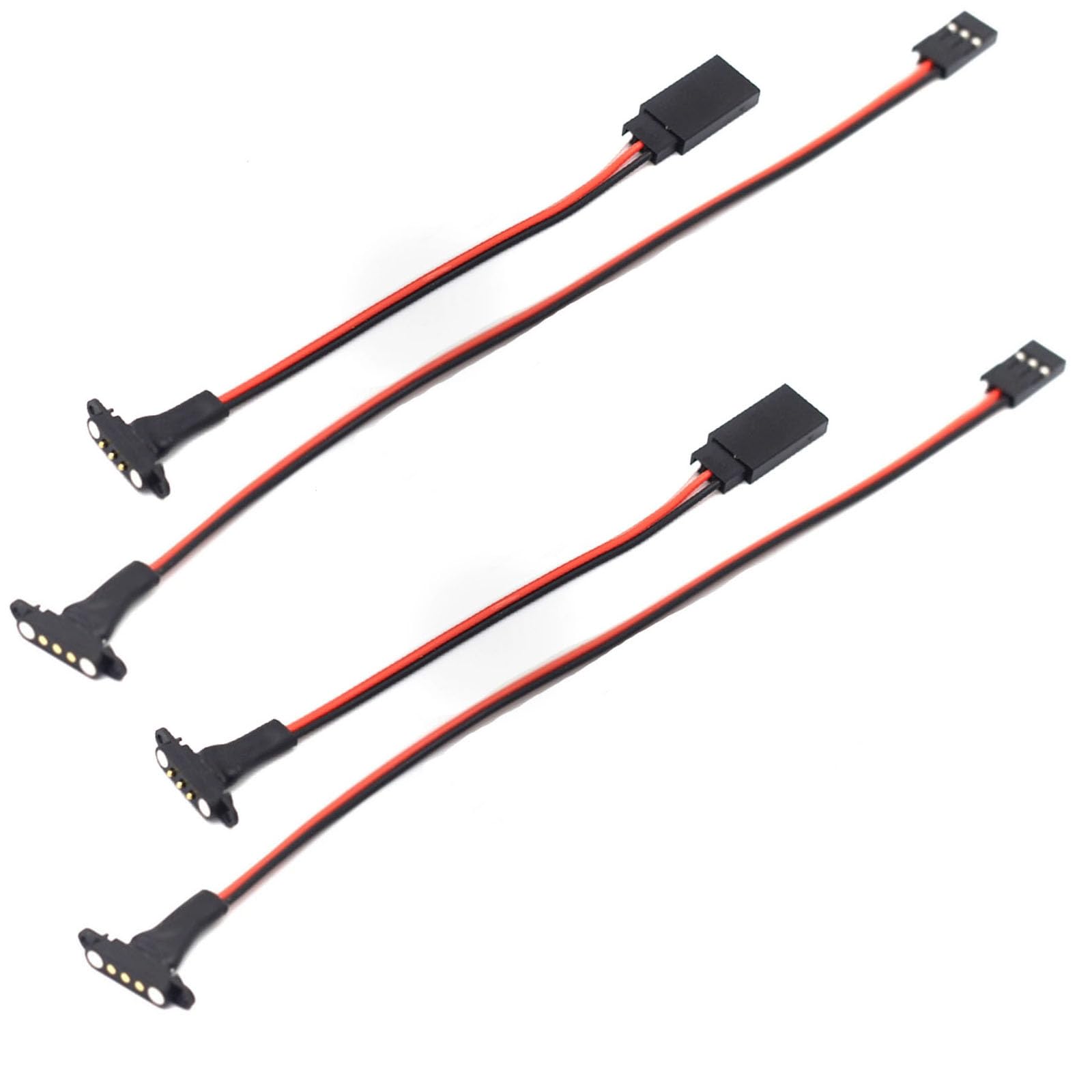 2sets 3Pin Magnetic Snap-on JR Extension Cable for RC Cars Models,Trucks Robotics DIY Electronics,Remote Control lamp Group Magnetic Suction Extension Cable,Quick disassembly Connector (20cm-2 Sets)