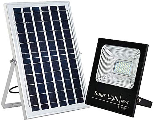 SBCGFY Luces solares de Seguridad, lámpara de Pared LED IP65 de 100 W con Sensor de luz, Impermeable, superbrillante, focos con Control Remoto para Granero, jardín, Patio y césped.