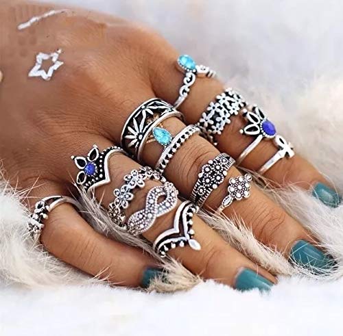 KIT ANÉIS FALANGE JOIAS PANDORA JOGO COM 13 ANEIS C5634