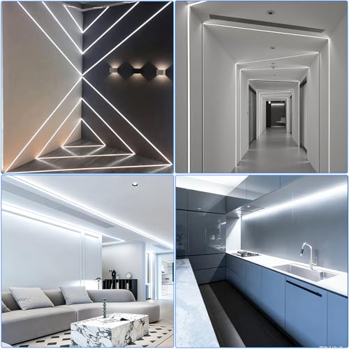 Tira de luces LED blanca 40 pies 6500K flexible adhesiva miniatura 6