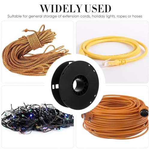 Image of UKCOCO 2pcs Plastic Cord Cable Storage Reel, Lightweight Durable Organizer for Camping, Caravan, Motorhome, Black, 7.87x2.24x4.21inch