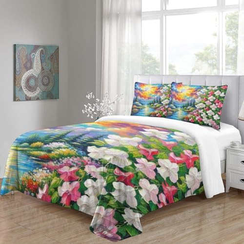 Housse de couette Fuchsie 3D microfibre douce linge de lit super king