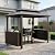 Domi 6x10FT Hardtop Grill Gazebo, Outdoor BBQ Gazebo with Double Galvanized Steel Roof, Patio Grill Canopy with 2 Cabinets and Ceiling Hooks for Backyard, Lawn, Garden, Brown