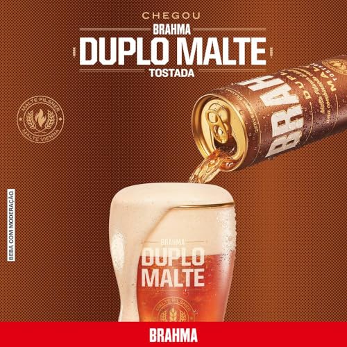 Pack de Brahma Duplo Malte Tostada Sleek 350Mml ,12 Unidades