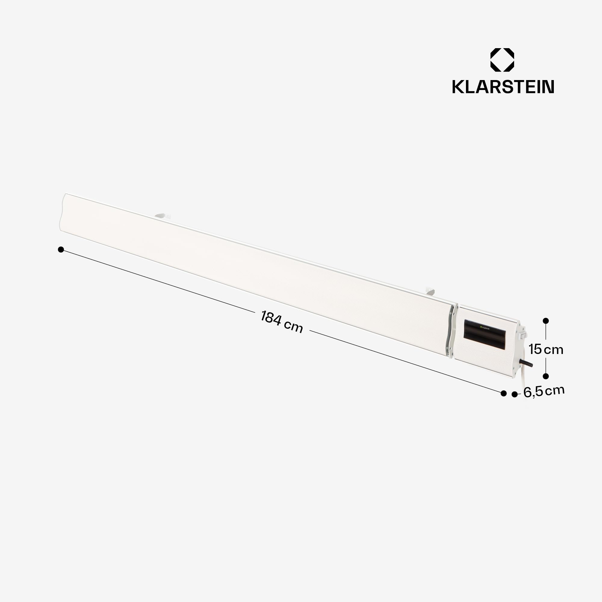 Klarstein Radiador Electrico Bajo Consumo, Calefactor para Patio o Terraza de 3000W, WiFi App, con Mando, Temporizador, LED, IP44, Calefactores Jardín, Sin CO2