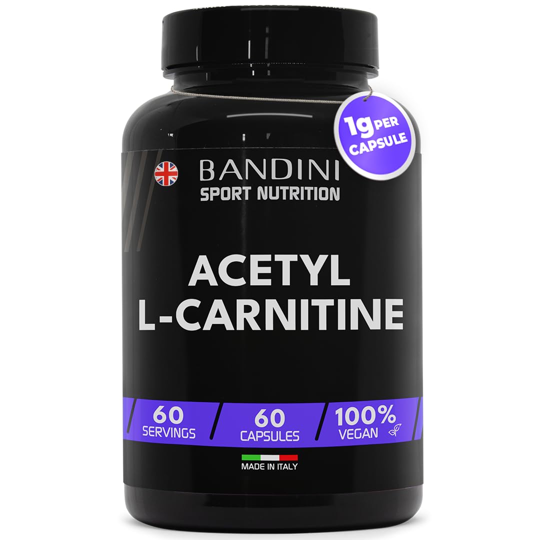 Bandini® Acetyl L-CARNITINE 1000mg per Serving | 60 Vegan Capsules (2 Months Supply) | High Strength ALCAR | L Carnitine Tartrate Natural Energiser | Improves Sports Performance & Metabolism | Non-GMO