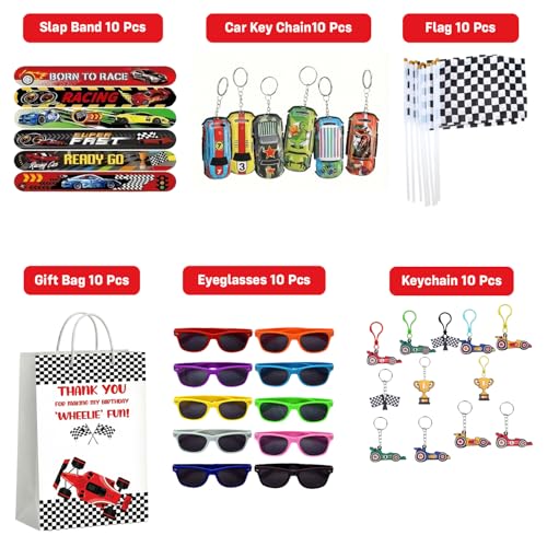 Image of Party Propz Car Theme Return Gifts For Birthday - 60 Pcs Car Theme Return Gifts For Kids | Car Key Chain | Slap Band | Eyeglasses | Key Chain |Return Gifts For 3-4 Years Old