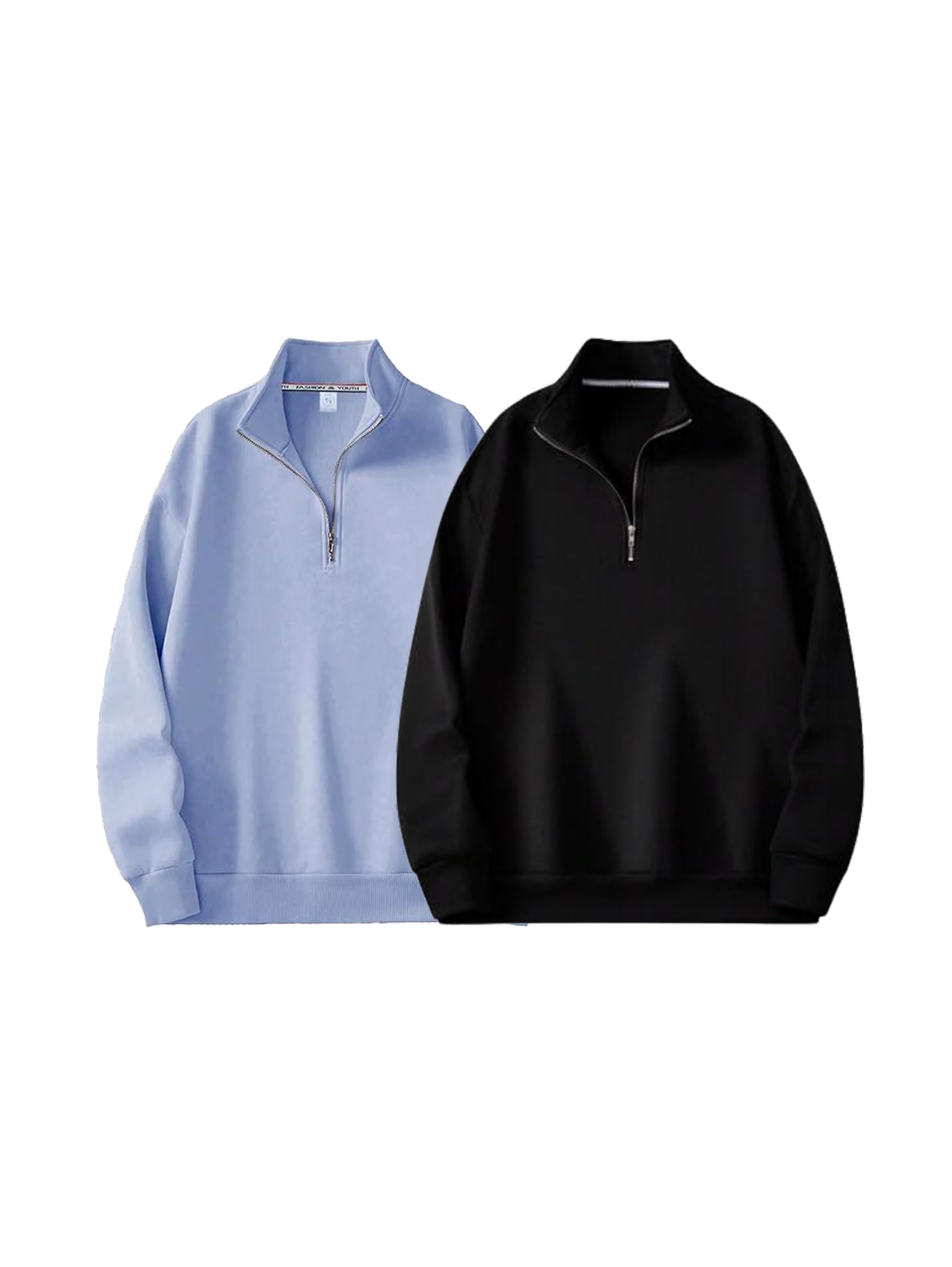 Trillion Half Zipper Solid Sweatshirt for Men (Pack of 2)-picture-32