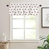 Victoroes Curtain Valances for Windows, Red Cherry with Leaves Rod Pocket Valance Window Treatments Short Curtains for Kitchen Bathroom Living Room 42 x 12 Inches, 1 Panel