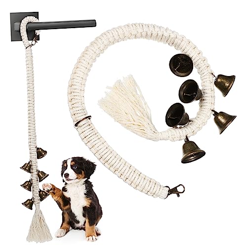 Yardwe 2 Pcs Cotton Rope Dog Doorbells Training Bells for Easy Potty Training Woven Design for Door Knob Dog Owners