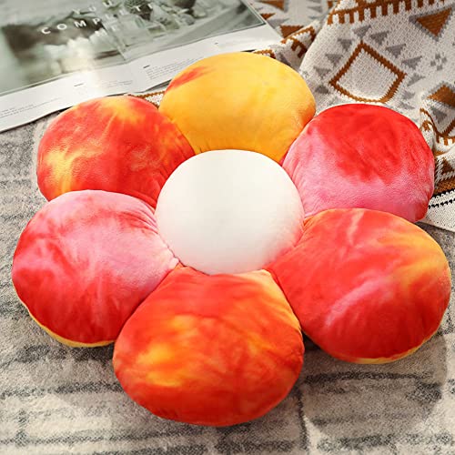 unlockgift Green Flower Pillow, Shaped Throw Pillow Floor Pillows & Cushions, Chair Cushion Seat Cushion-Cute Room Decor for Teen Girls Adults-Red,Very Small-11.8 inch