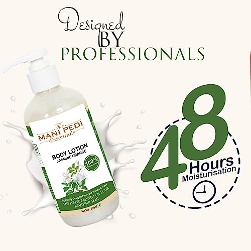 Image of THE MANI PEDI ESSENTIALS Jasmine & Orange Body Lotion for Men & Women with SPF 30 for Normal, Dry & Sensitive Skin | for Intense Hydration & Deep Moisturization - 300 ml
