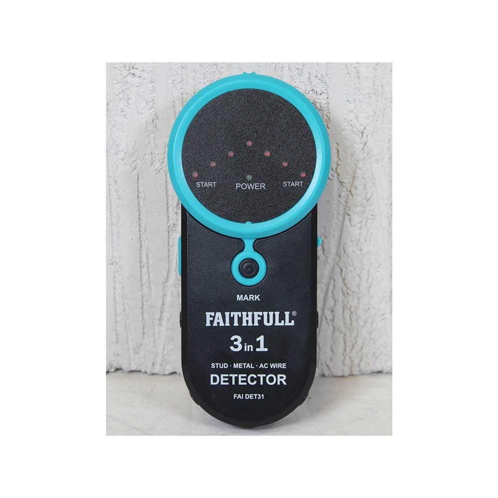 Faithfull DET31 Détecteur de montants/métaux/câbles sous tension 3 en 1
