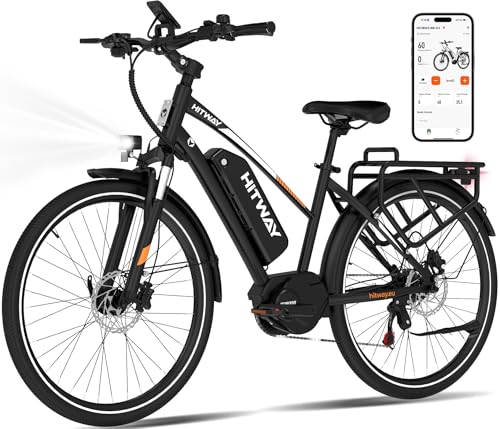 HITWAY 27,5' E Bike, Elektrofahrrad Mittelmontierter Motor E-Bike Herren Damen mit 36V 13AH Akku,120-150km Reichweite, 250W Motor, E-Fahrrad mit 7-Gang-Getriebe, Pedelec Citybike EBike für Erwachsene