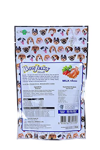 Image of Chicken & Milk Dog Treats 200g - Protein Rich Treats for Training & Reward, Healthy Jerky Sticks for Puppies & Adult Dogs, Low Fat Nutritious Snack, Tasty Chew Treats for All Breeds