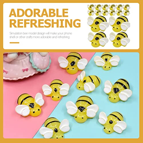 Abalorios de abeja de resina para decorar fundas de teléfono y diademas infantiles 7