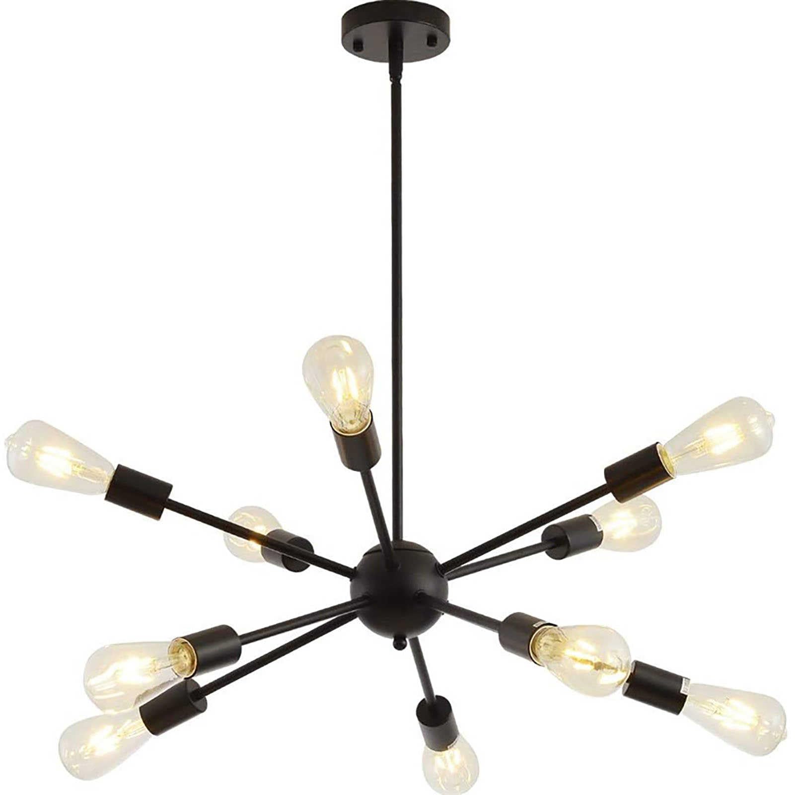 LYMSXAZOU Pendant Lights Modern Brushed Nickel Chandelier - Mid Century Light Fixture for Living Room Industrial Flush Mount Ceiling Lighting
