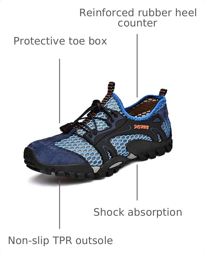 Image of FLARUT Men's Sandals Barefoot Hiking Shoes Quick Dry Breathable Mesh Lightweight Outdoor Training Water Walking Shoes
