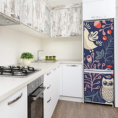 Película autoadhesiva de 70x190 cm y pegatinas de pared decorativas de búhos para refrigerador 4
