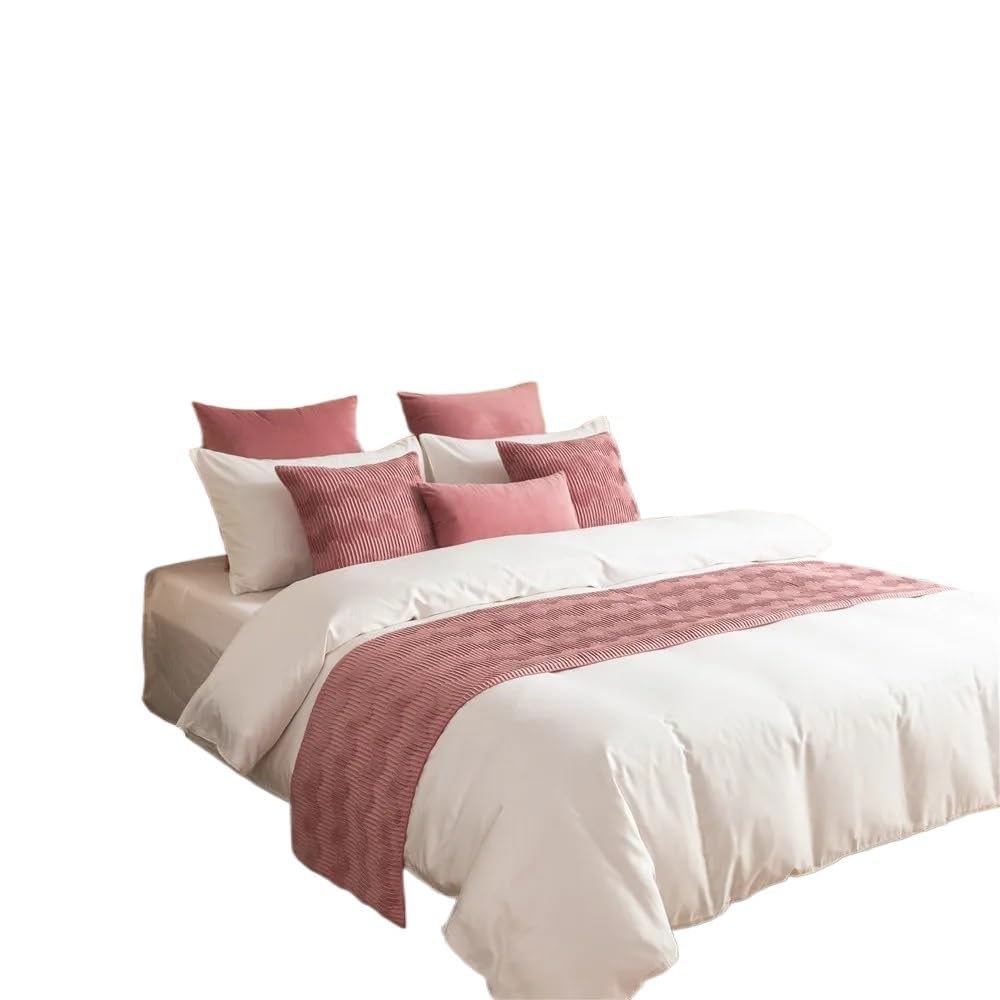 GBMITING Bed Runner, Bed Scarf Velvet Wavy Pattern Bed Runner Throw Home Hotel Decoration Flag Wedding Bedroom Tail Towel(Onecolor,45X210cm runner 1pc)