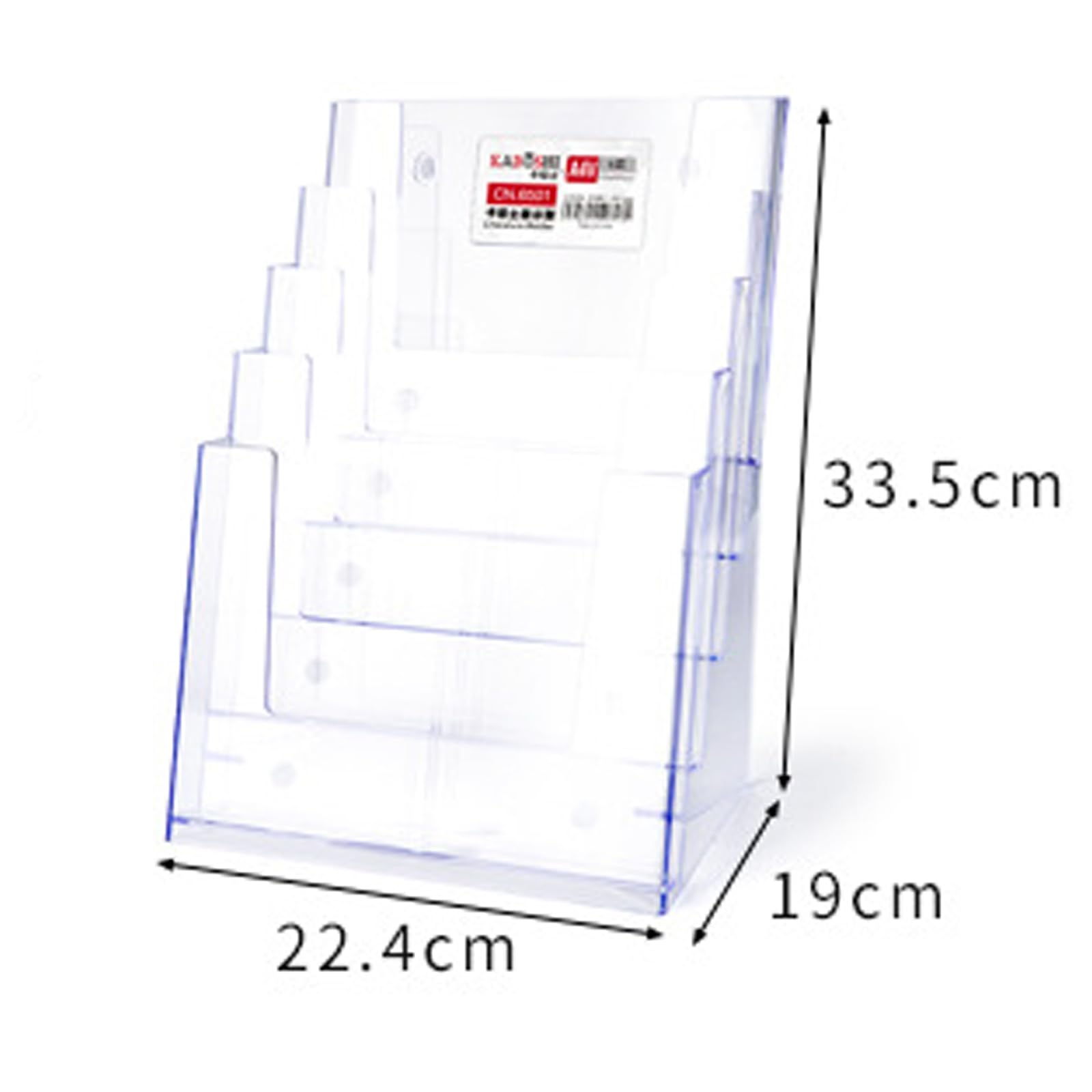 GAESHOW Prospekthalter mit 5 Fächern, Acryl Prospektständer, A4 Tisch-Prospektständer, Transparent Wandprospekthalter für Büro, Empfang, Menü, Flyer