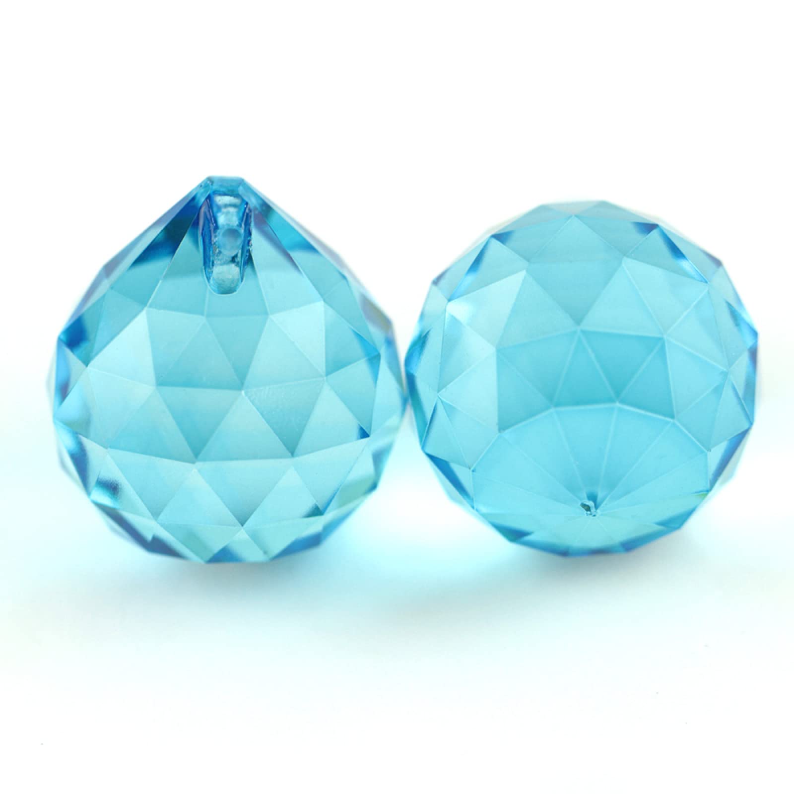 Colors K9 Crystal Hanging Ball Glass Prism Feng Shui Faceted Balls Tree Wedding Parting Hotel Decoration,Aquamarine,15mm 8pcs
