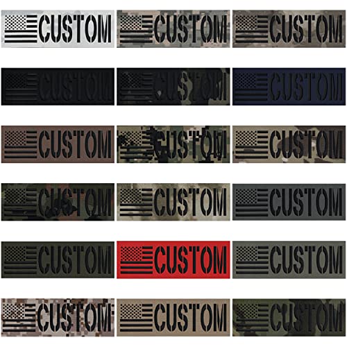 XINBAIQU Custom Laser Cut Patch IR IFF Infrared Reflection15cm*5cm,25cm*10cm cmName Tapes,US American Flag,Back Patch Hook and Loop