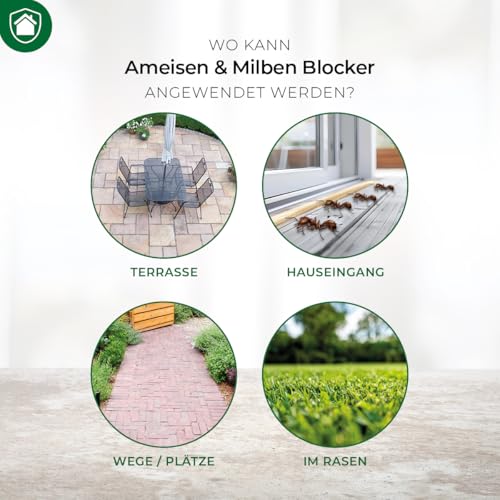 PROTECT HOME Ameisen & Milben Blocker, insektizidfreies, natürliches Ameisenmittel gegen Ameisen auf Wegen, Plätzen, Terrassen, in Beeten oder im Rasen, 200 g Dose