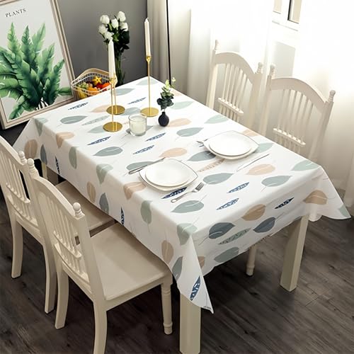 2pcs 137*180cm Plastic Tablecloths Waterproof PVC Table Cloth Wipeable Rectangular,Leaves Table Cover Wipe Clean Square Oil Cloth Outdoor Tablecloth for Party,Picnic,Kitchen