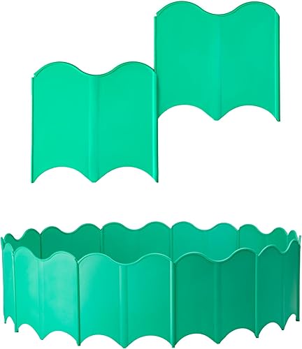 Borde de jardín, 20 bordes entrelazados de 6 x 6 pulgadas, borde de plástico para valla de jardín, flexible sin excavación para paisajismo, bordes