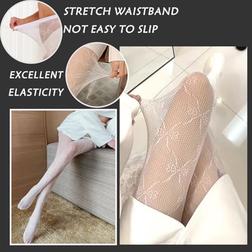 Tights for Women High Waist Fishnet Stockings Lace Leggings Floral Lace Pantyhose2
