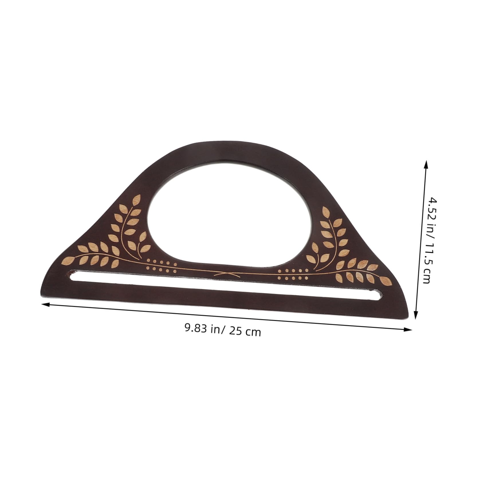 Gatuida 4 Piezas Asas de Madera para Bolsos de Ganchillo y Tote Mango Forma D con Diseño Tallado Accesorios de Repuesto para Bolsos Hechos Mano