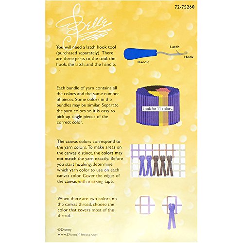 Dimensions Disney Princess Belle Latch Hook Craft Kit For Kids, 12'' X 12'' #TOP6