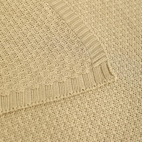 Image of NTBAY Rayon Derived from Bamboo Knit Throw Blanket, 51 x 67, Khaki