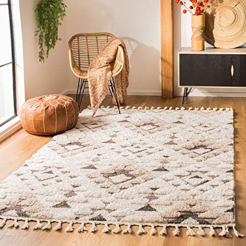 Affordable Amazon Home Decor for a Pinterest-Worthy Small Apartment SAFAVIEH Moroccan Tassel Shag Collection Area Rug - 5'3" x 7'6", ...