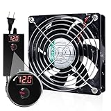 SOTOP IP68 120mm Waterproof Fan with LED Voltage Display Speed Controller, 110V AC 120mm x 25mm, for DIY Cooling Ventilation Exhaust Projects