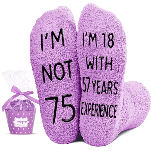 HAPPYPOP 75th Birthday Gift Ideas - Socks for 75 Year Old Lady, Best Gifts for Older Women...