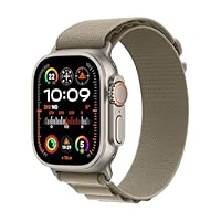 Apple Watch Ultra 2 GPS + Cellular 49mm Smartwatch con robusta cassa in titanio e Alpine Loop oliva...