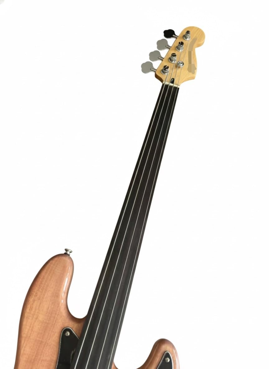 Basso elettrico con corpo in mogano massello naturale, pickup PJ, opzioni e senza tasti(Fretless)