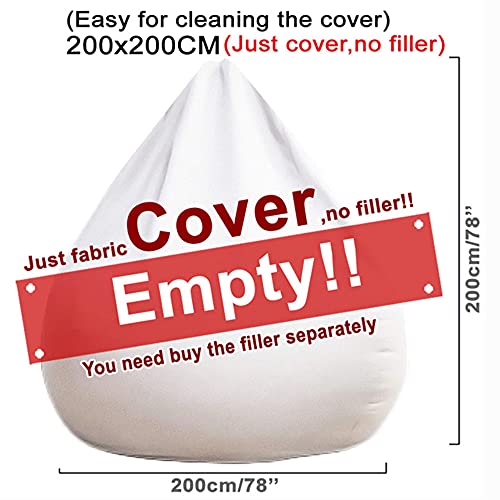 GAXQFEI 200 cm Riesige Bohnenbeutel Sofa Big Pelz Sitzsack Bett Slipcover Koffer Kein Füllstoff Boden Seat Recliner Puff… – Bild 4